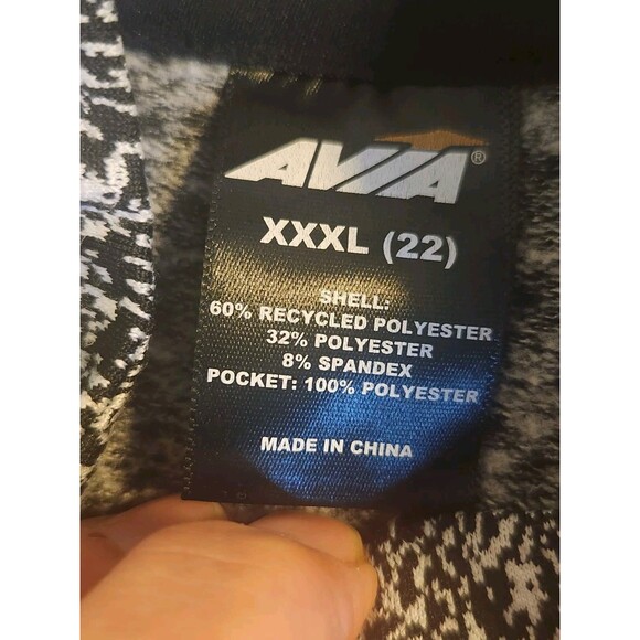 Avia Women's XXXL(22) Brushed Fleece Lined 1/4 Zip Top Vivid White Black Soot - Picture 6 of 12